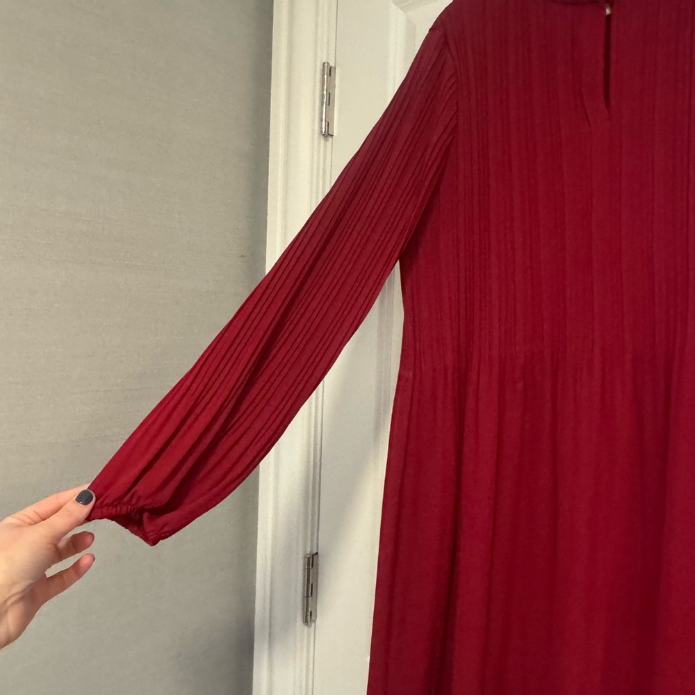 CeCe Red Ruffle Neck Blouse - Picture 3 of 5
